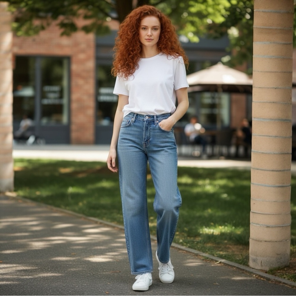 RE/DONE Denim Low Slug Crop Rigid Jean High Rise Wide Leg Size 30